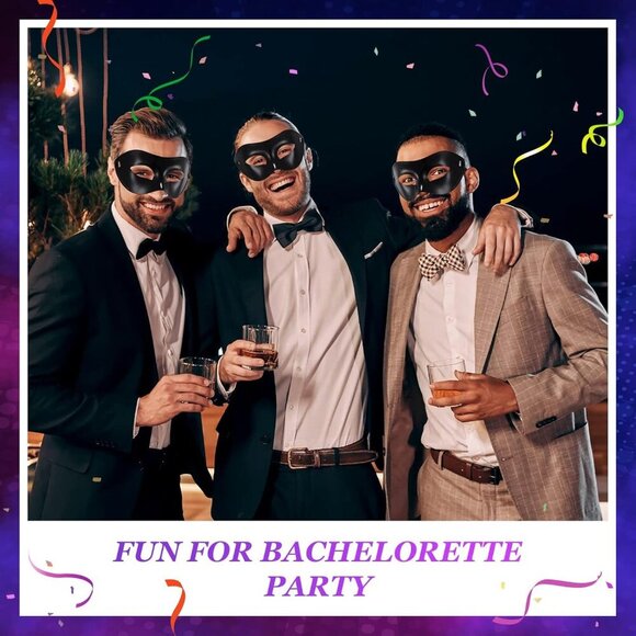 Mardi Gras Masquerade Mask Black Unisex Half Face Mask Retro Venetian Mask for W - Picture 5 of 7